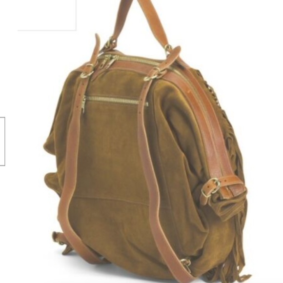 IL Bisonte Suede  Fringe Backpack/ Convertible Bag